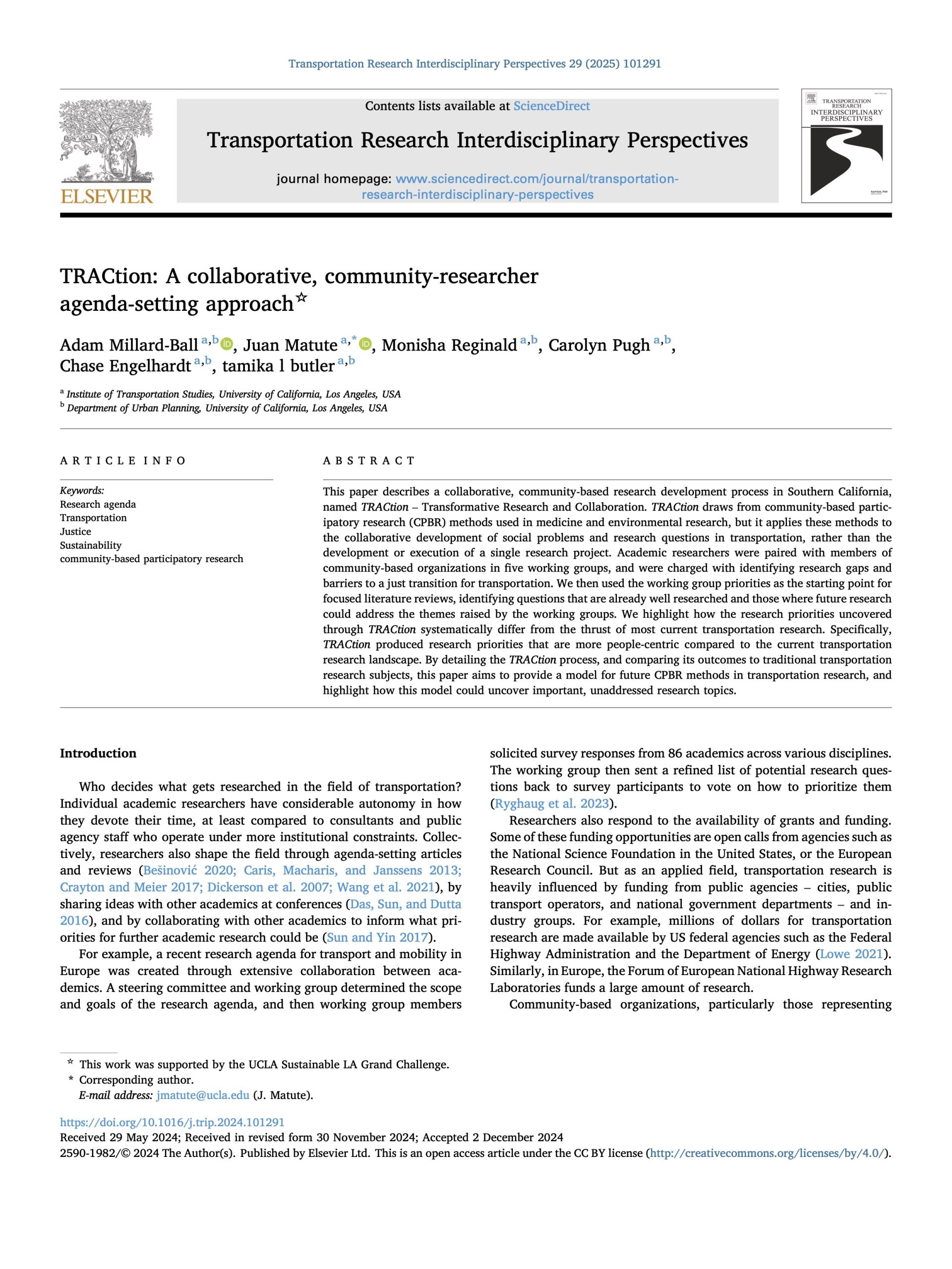 Cover image of TRACtion paper